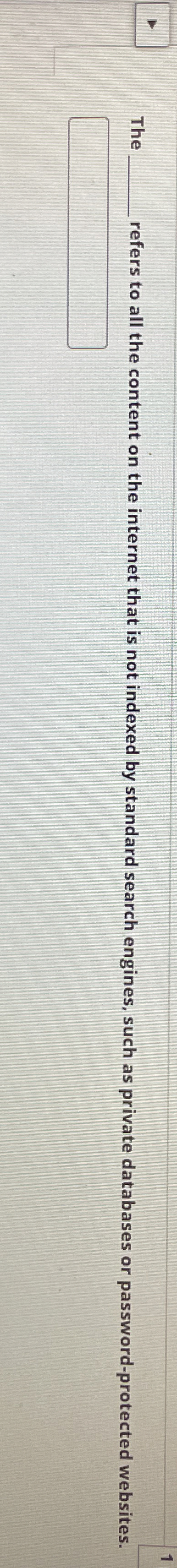 The refers to all the content on the internet