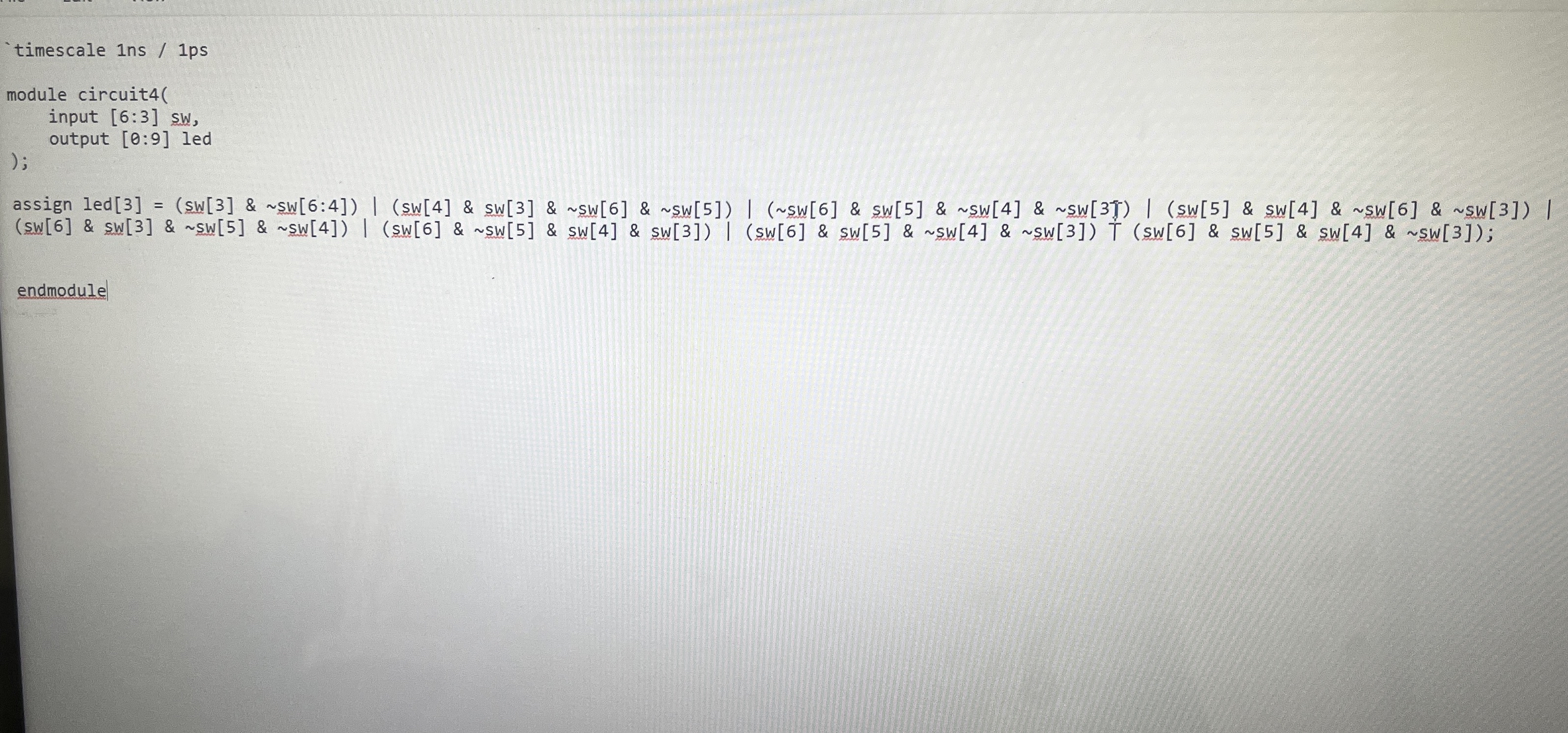 I need help creating a truth table for this code