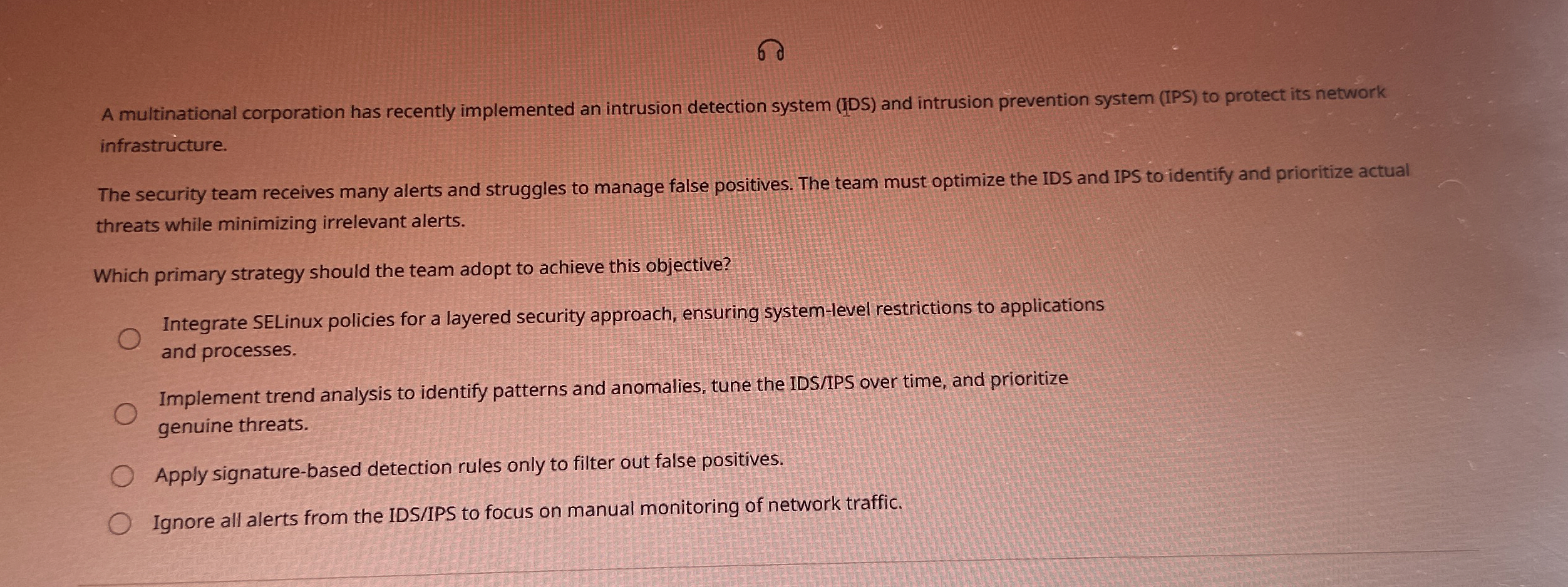 infrastricture. The security team receives many