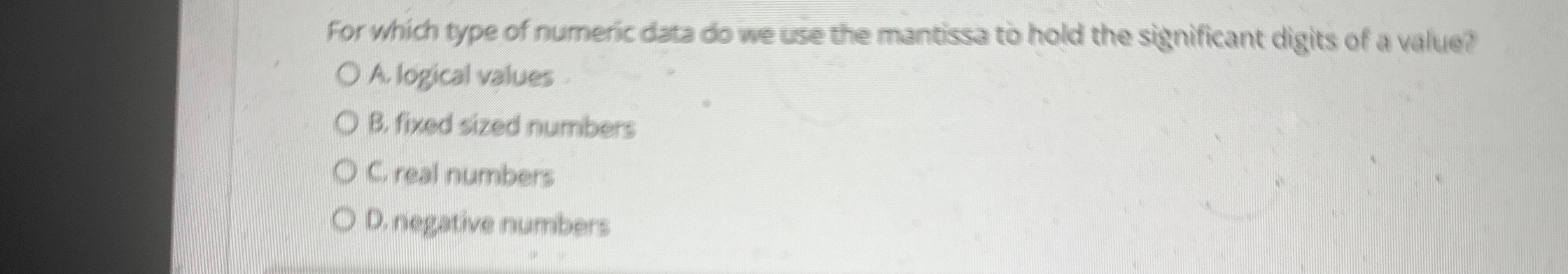 For which type of numeric data do we use the
