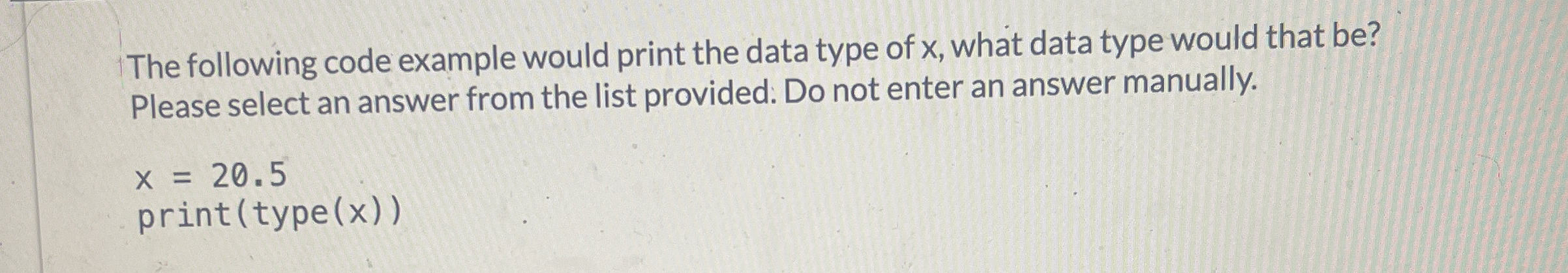 The following code example would print the data