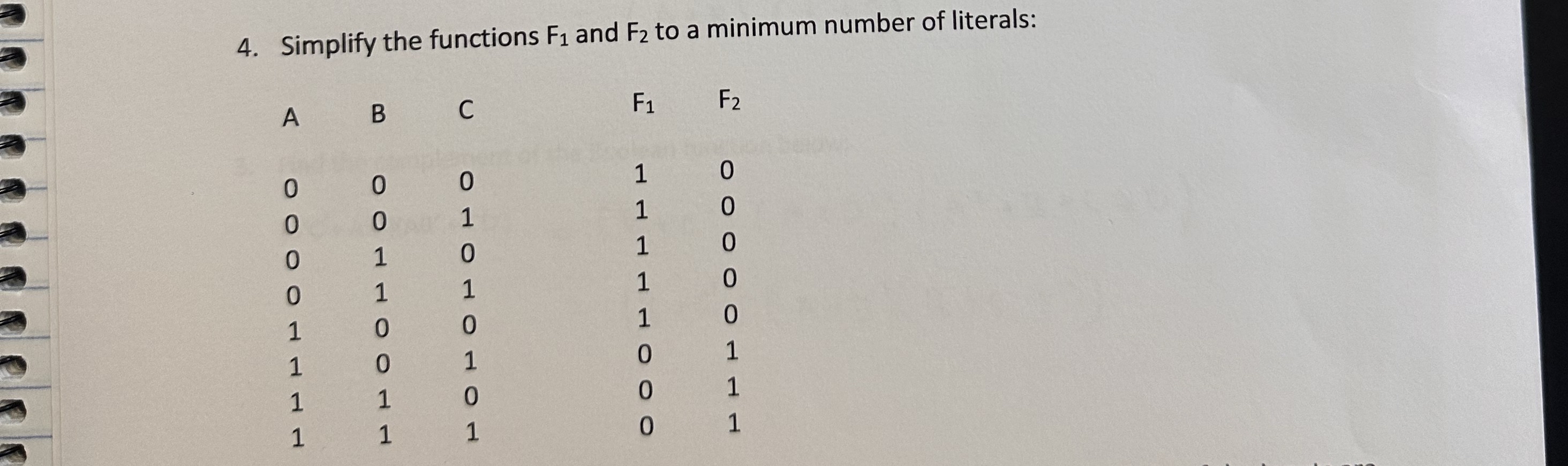 Simplify the functions F 1 and F 2 to a minimum