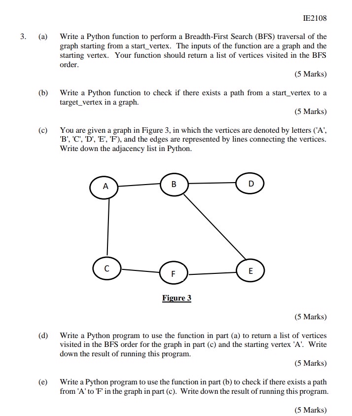 IE 2 1 0 8 3 . ( a ) Write a Python function to