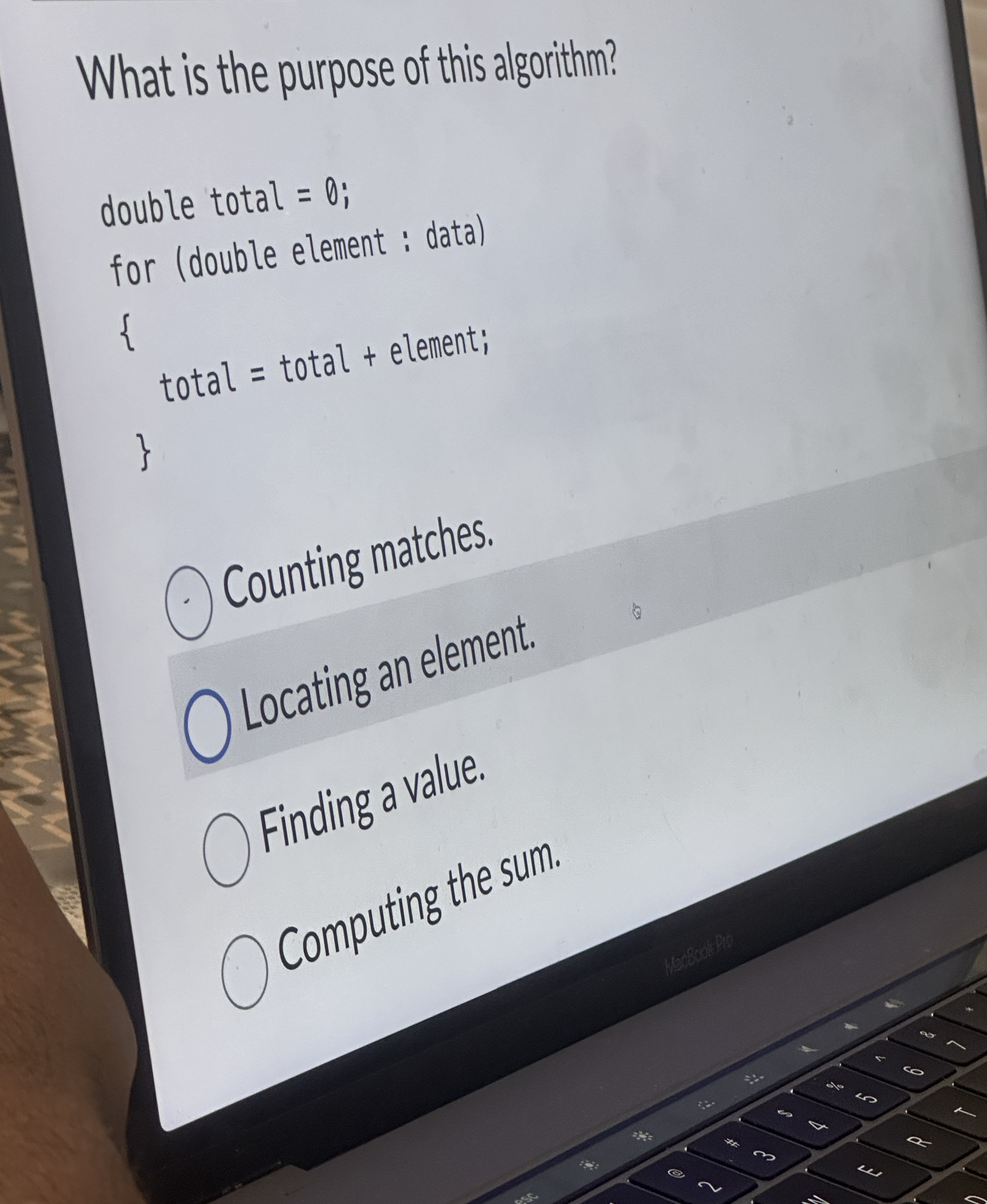What is the purpose of this algorithm?Counting