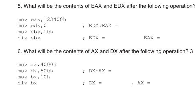 What will be the contents of AX and DX after the