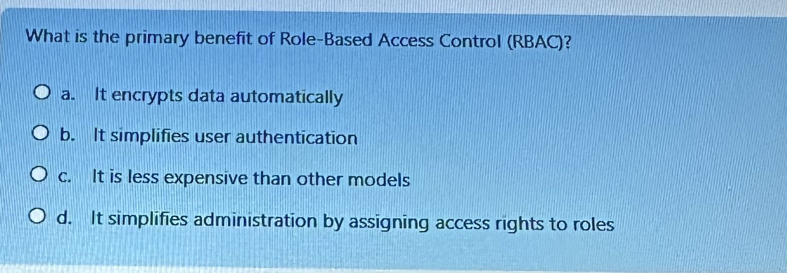 What is the primary benefit of Role - Based