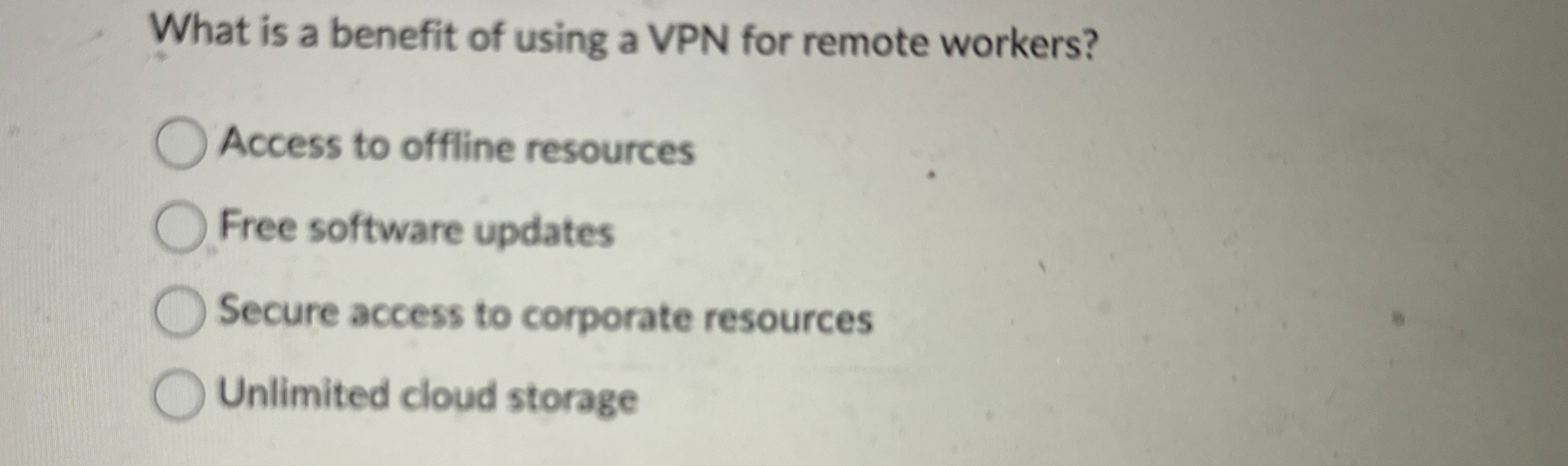 What is a benefit of using a VPN for remote