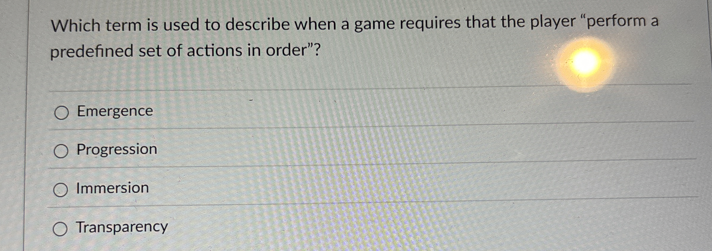 Which term is used to describe when a game