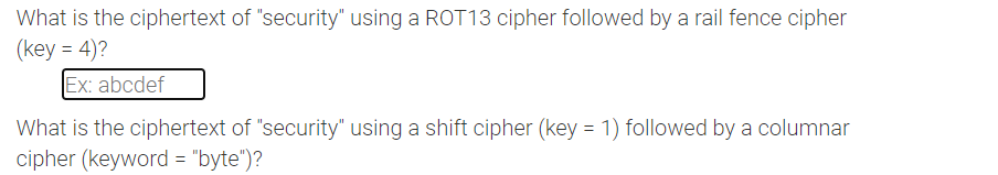 What is the ciphertext of "security" using a ROT