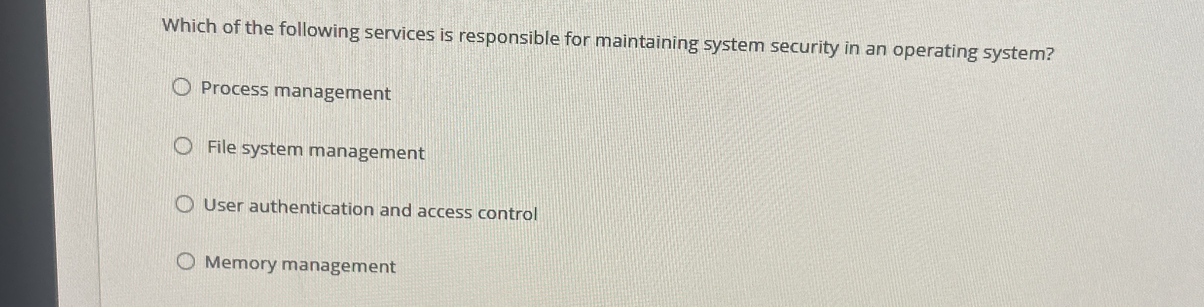 Which of the following services is responsible
