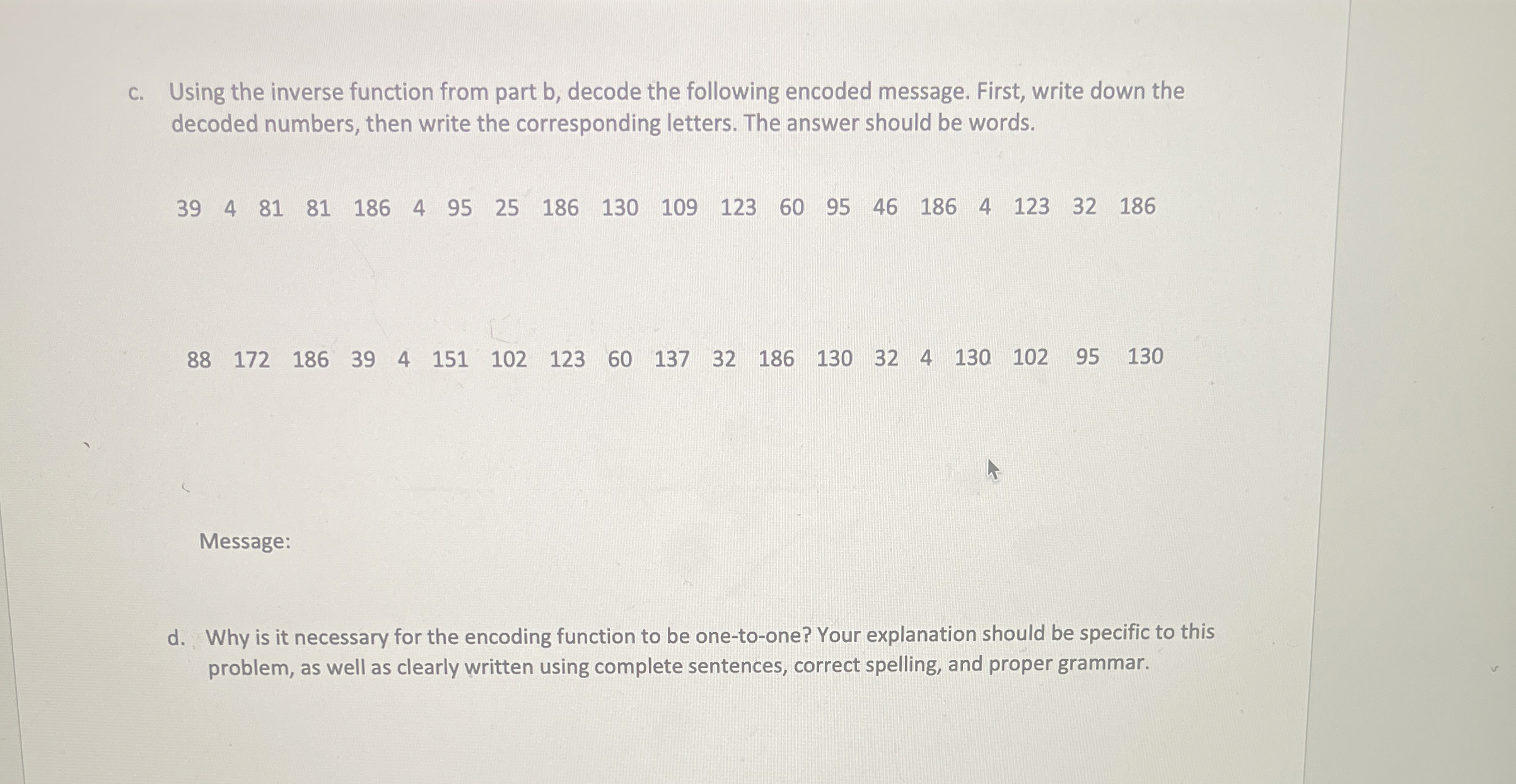 Suppose f ( x ) = 7 x - 3 id the ending function