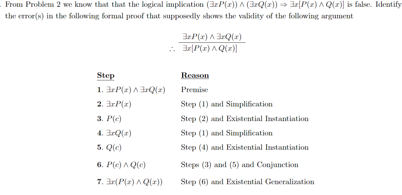 From Problem 2 we know that that the logical