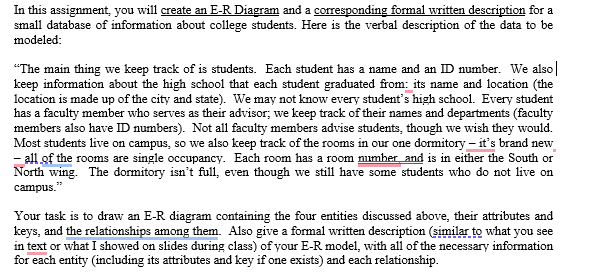 DO NOT COPY FROM INTERNET. ( Create an E - R