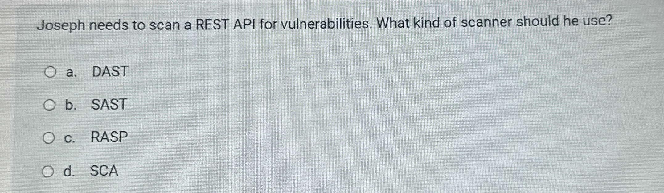 Joseph needs to scan a REST API for