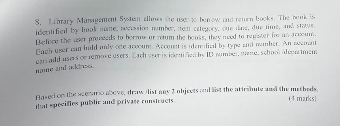 8 . Library Management System allows the user to