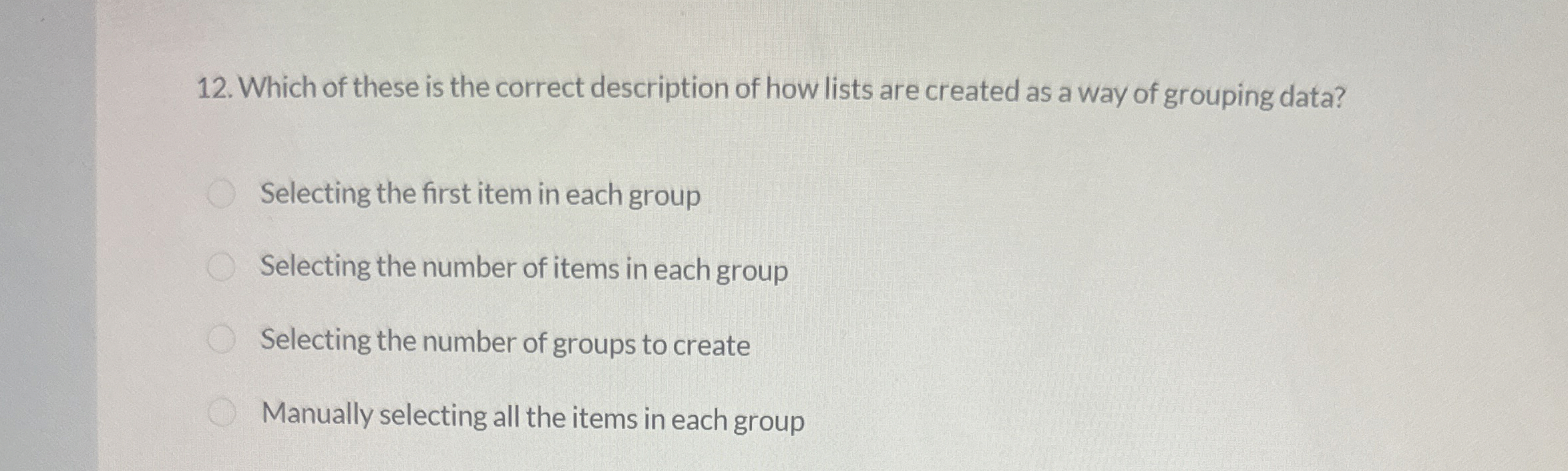 Which of these is the correct description of how