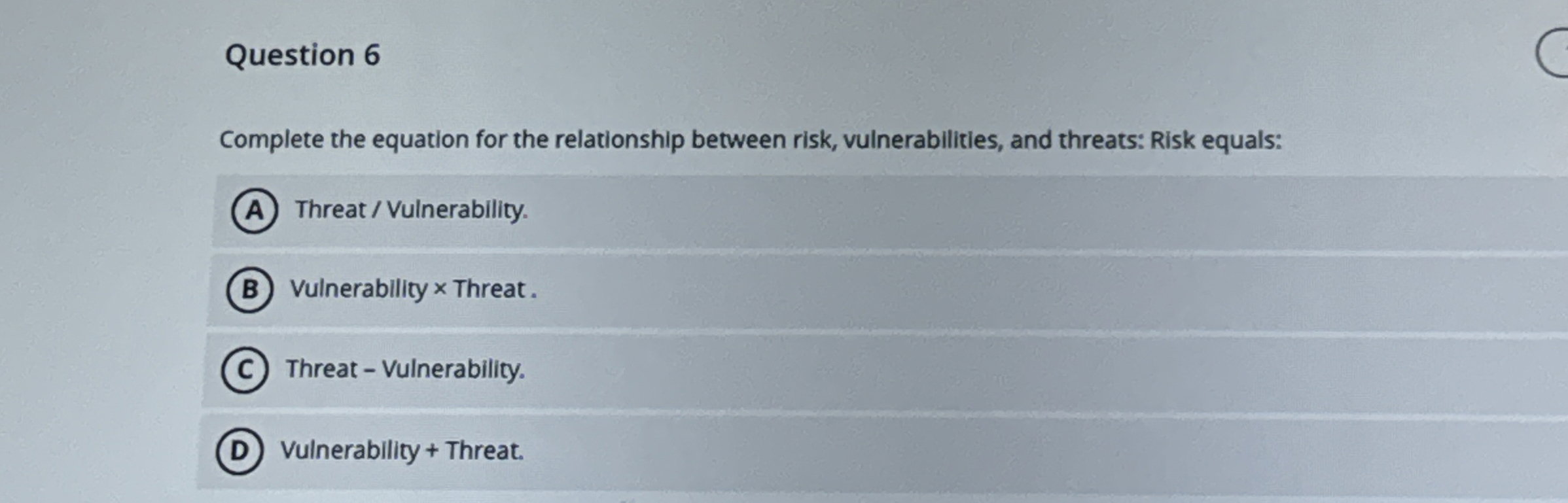 Question 6 Complete the equation for the