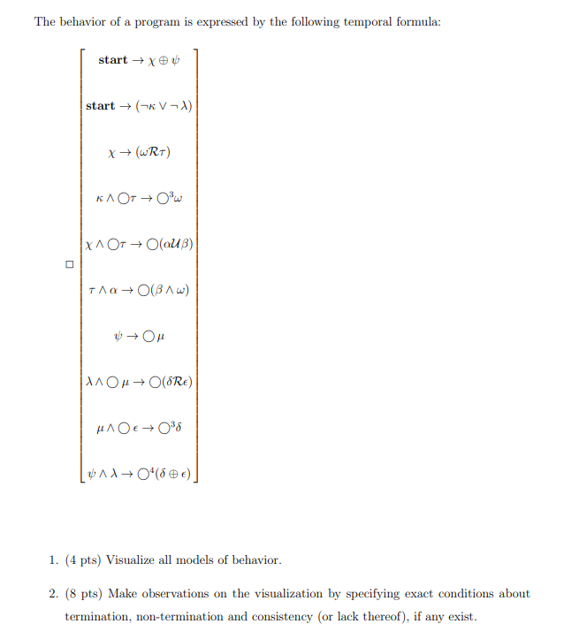 The behavior of a program is expressed by the