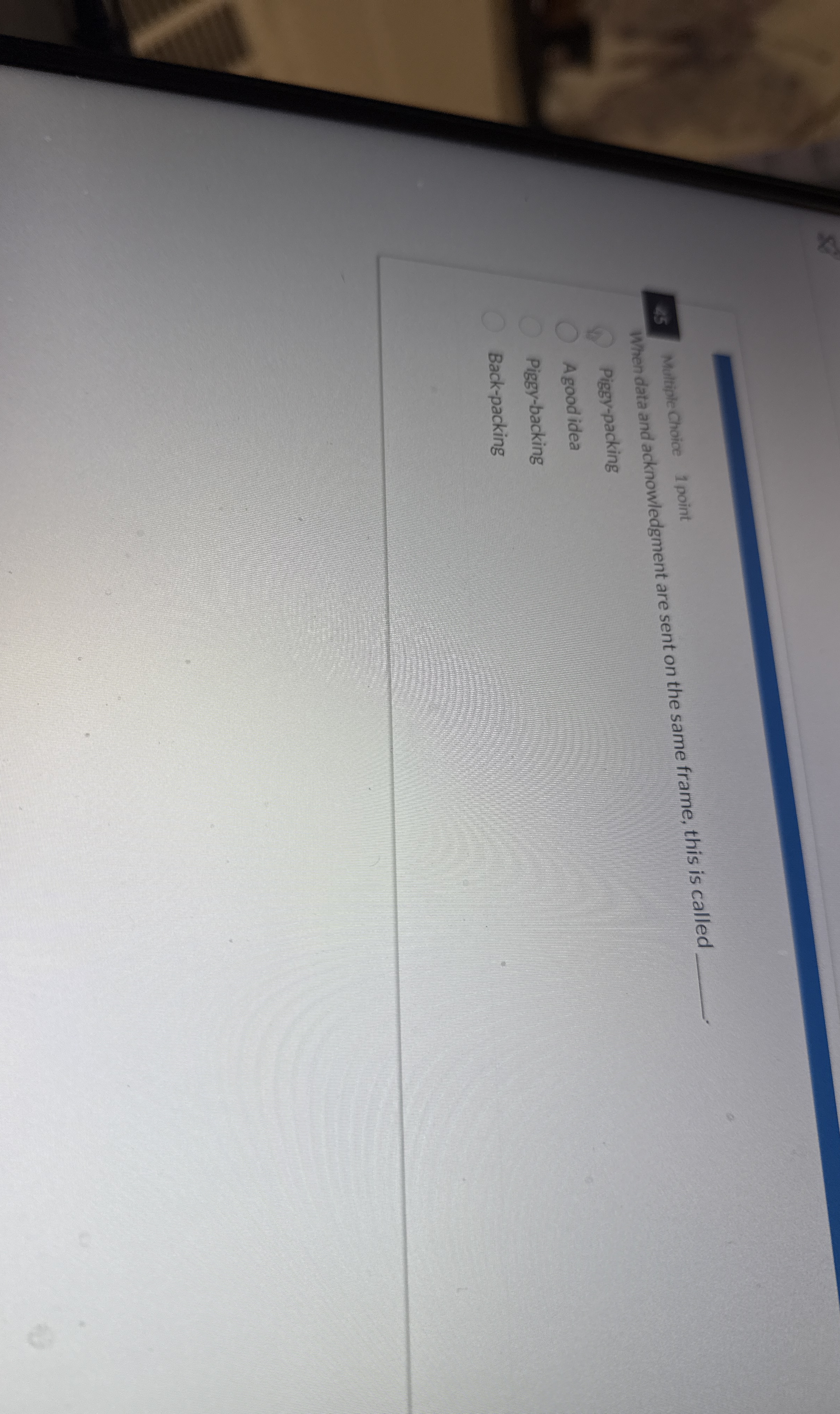 When data and acknowledgment are sent on the same