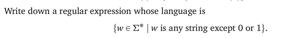 Write down a regular expression whose language is