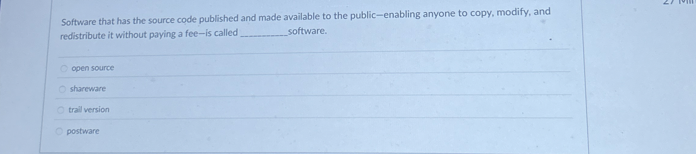 Software that has the source code published and