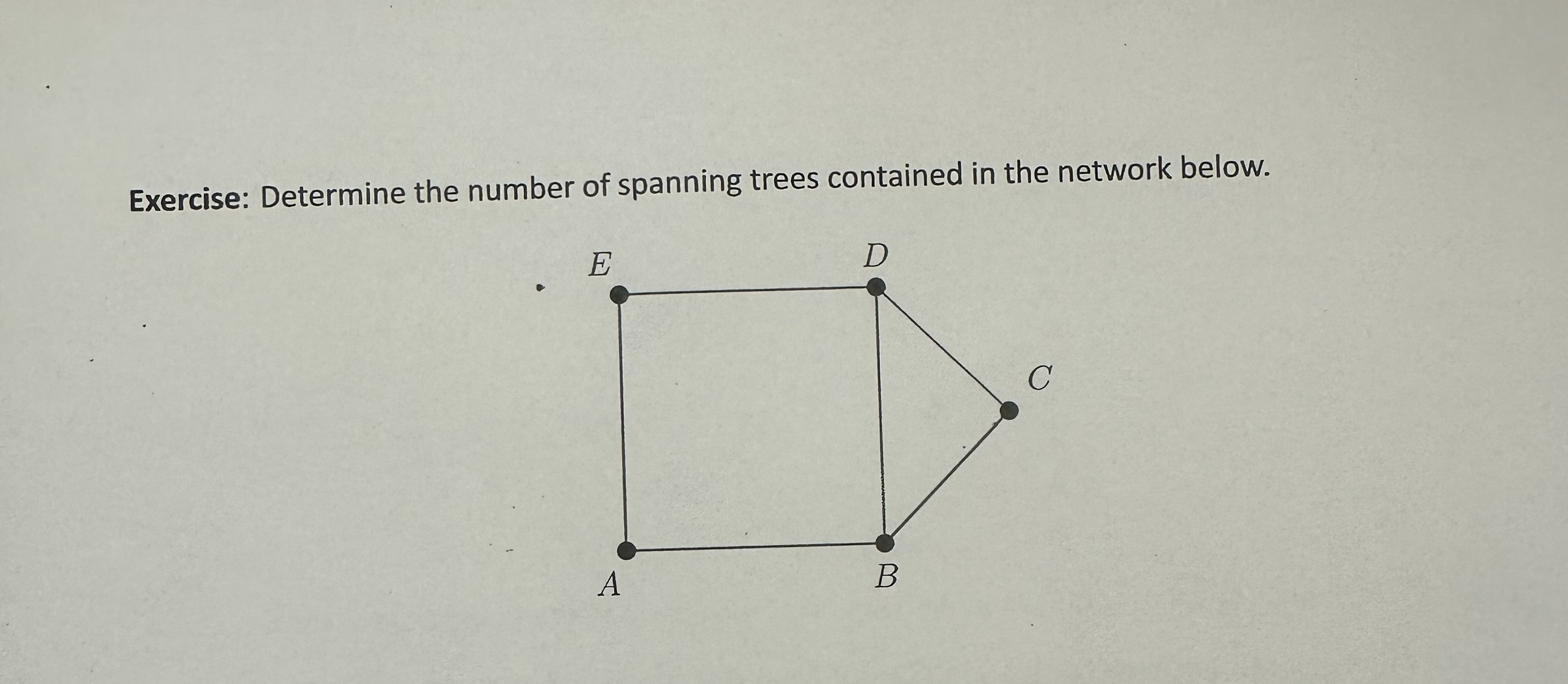 Exercise: Determine the number of spanning trees