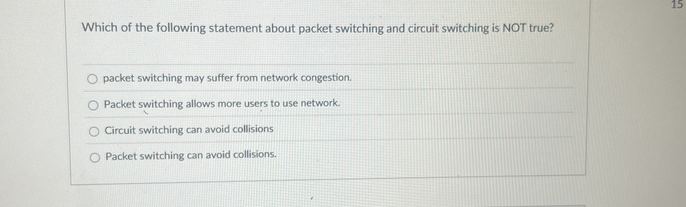 Which of the following statement about packet