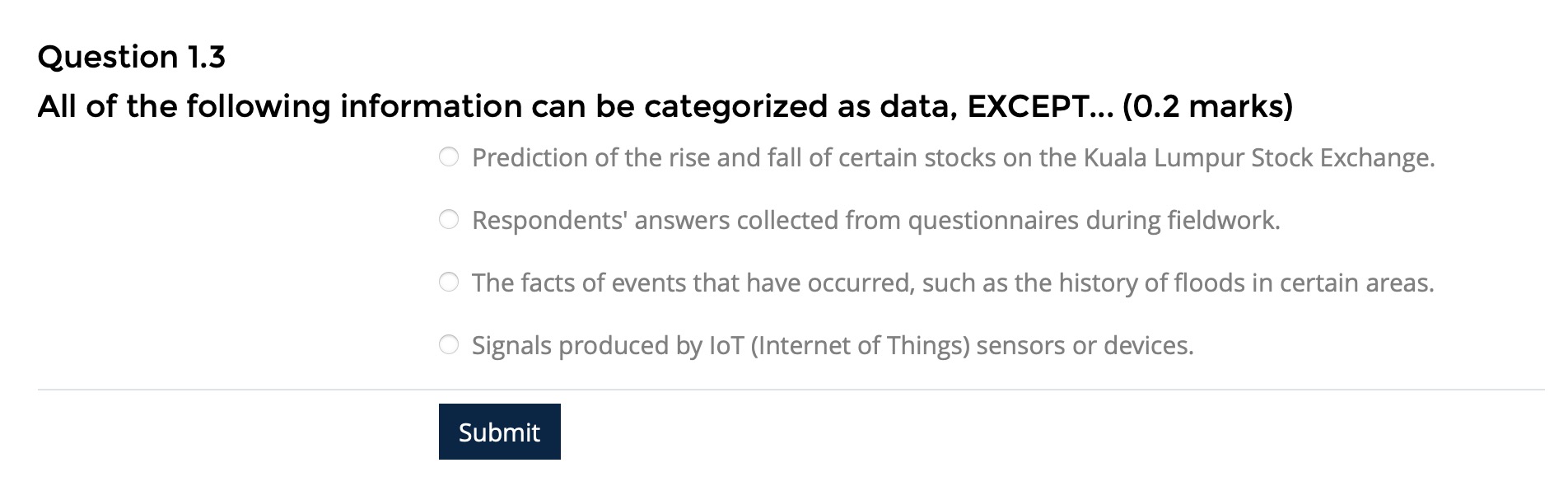 All of the following information can be