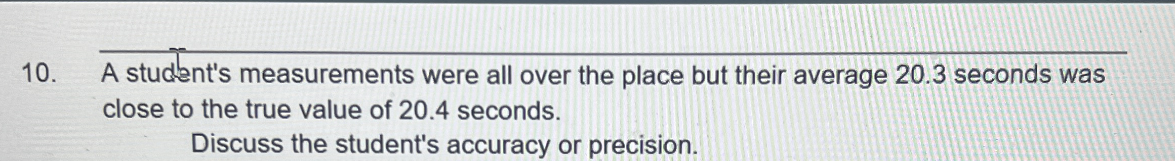 A student's measurements were all over the place