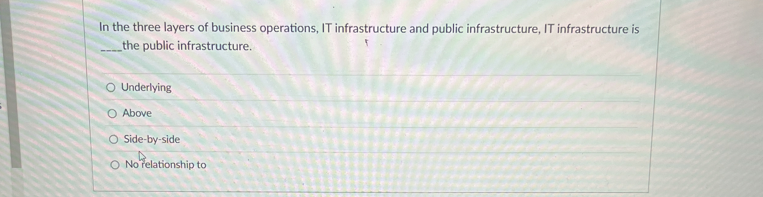 In the three layers of business operations, IT