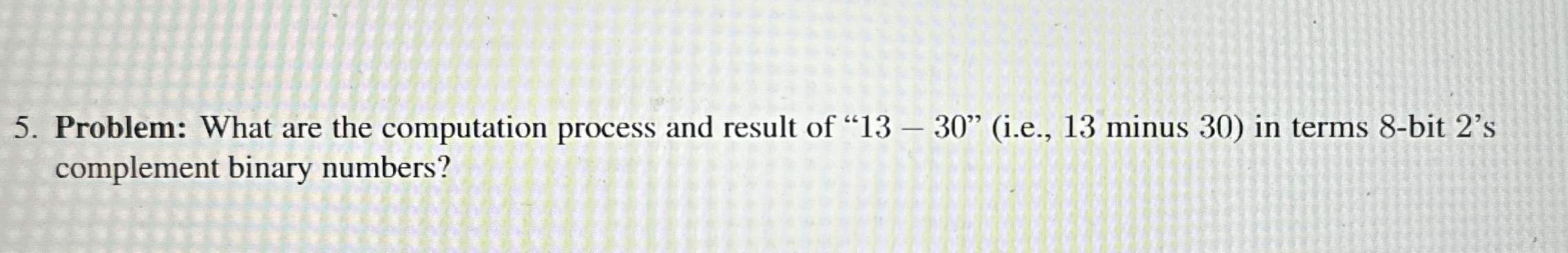 Problem: What are the computation process and