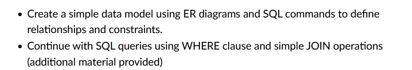 Create a simple data model using ER diagrams and