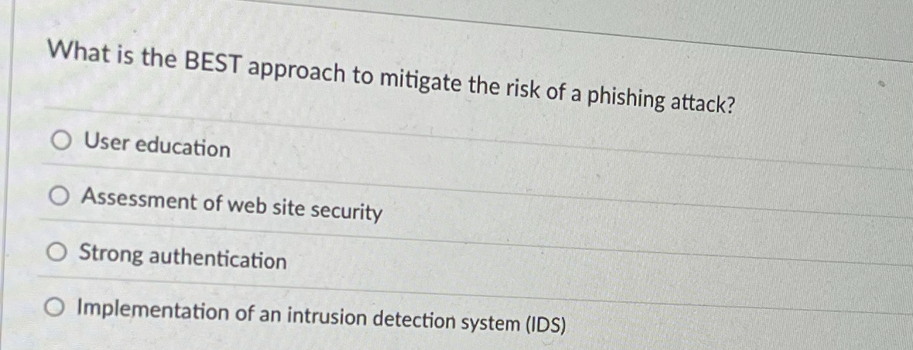 What is the BEST approach to mitigate the risk of