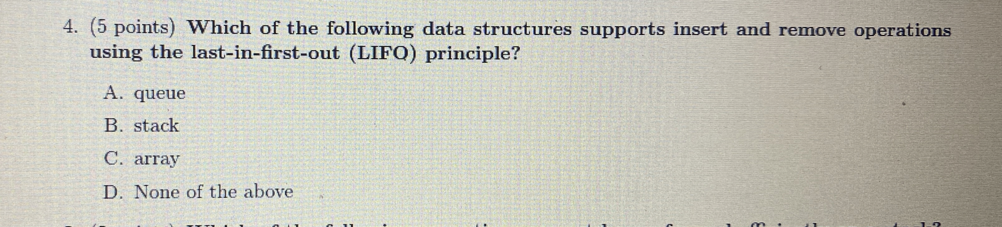 ( 5 points ) Which of the following data