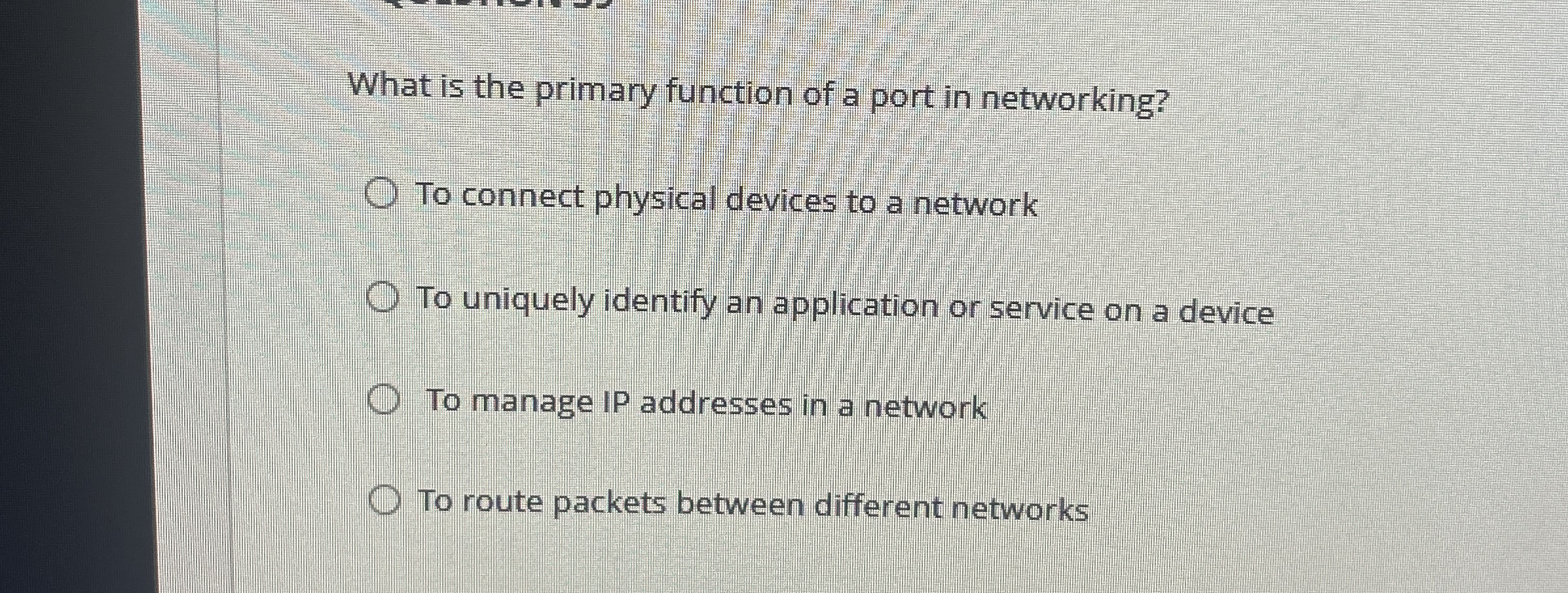 What is the primary function of a port in