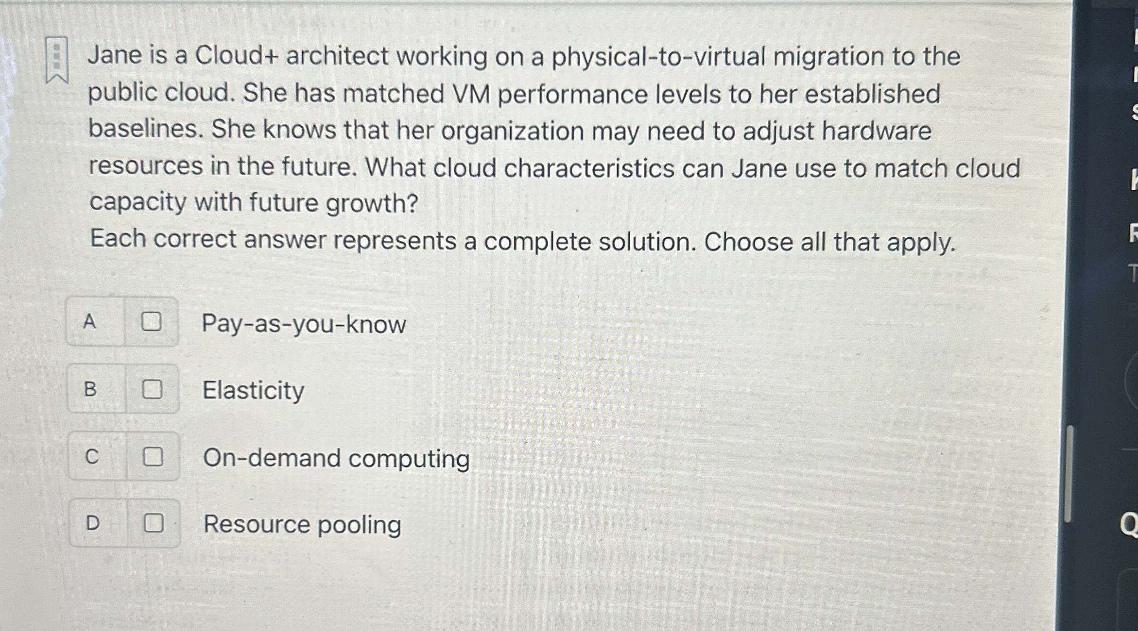 Jane is a Cloud + architect working on a physical