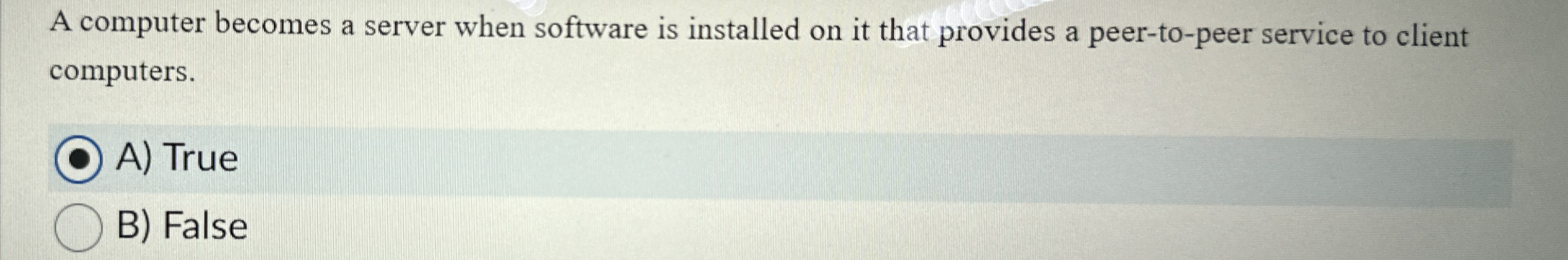 A computer becomes a server when software is