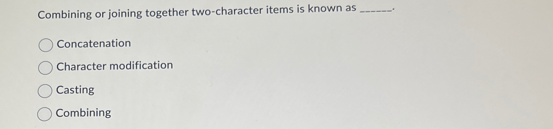 Combining or joining together two - character