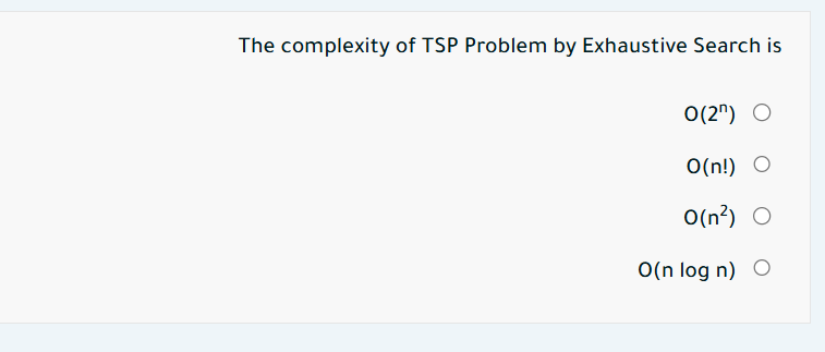 The complexity of TSP Problem by Exhaustive