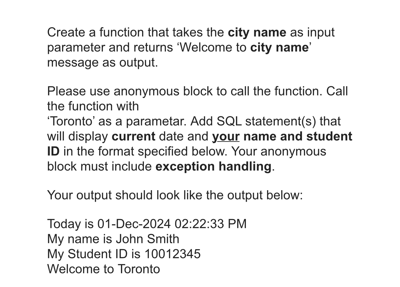 SQL Create a function that takes the city name as