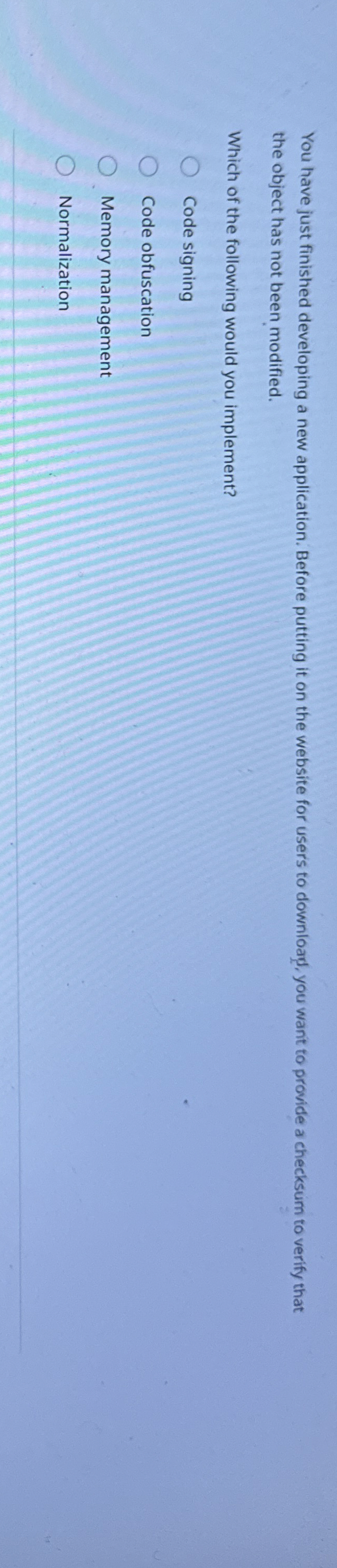 You have just finished developing a new