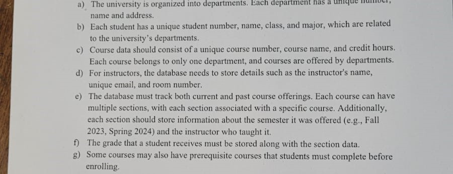 a ) The university is organized into departments.