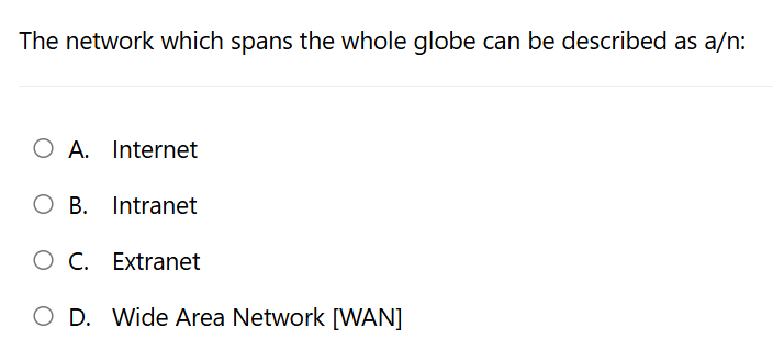 The network which spans the whole globe can be