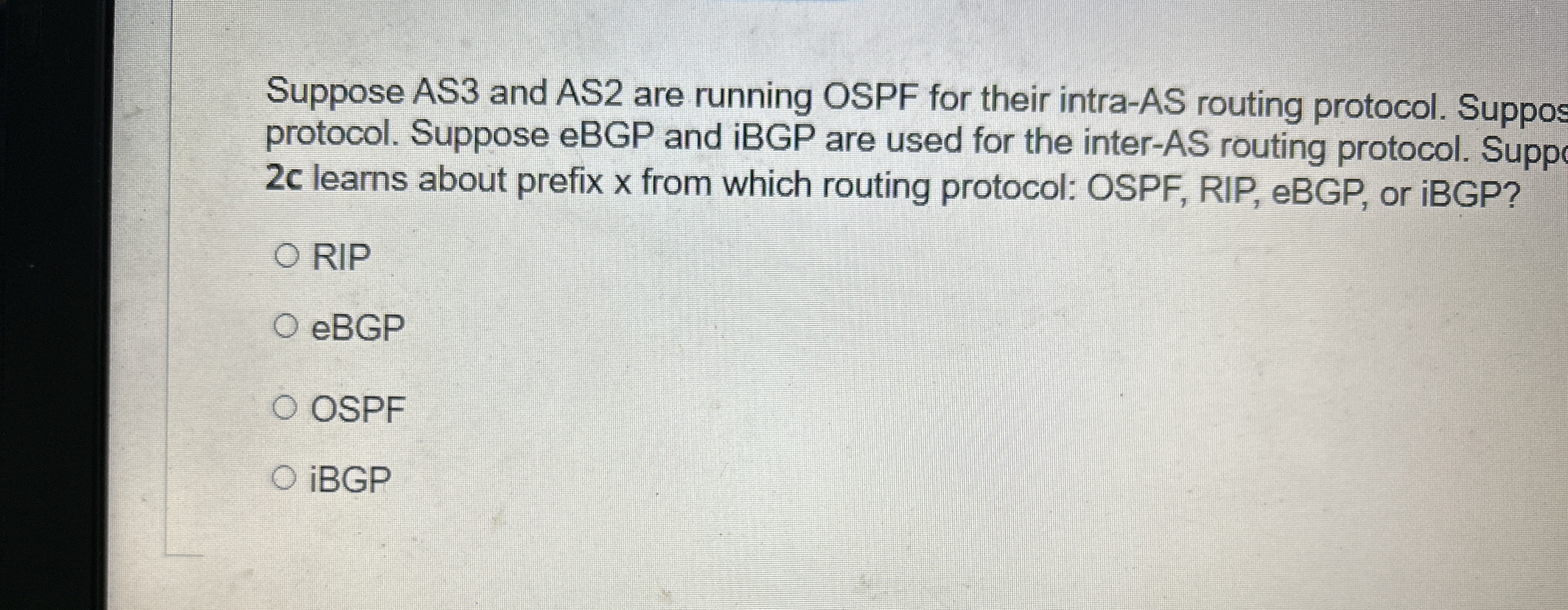 Suppose AS 3 and AS 2 are running OSPF for their