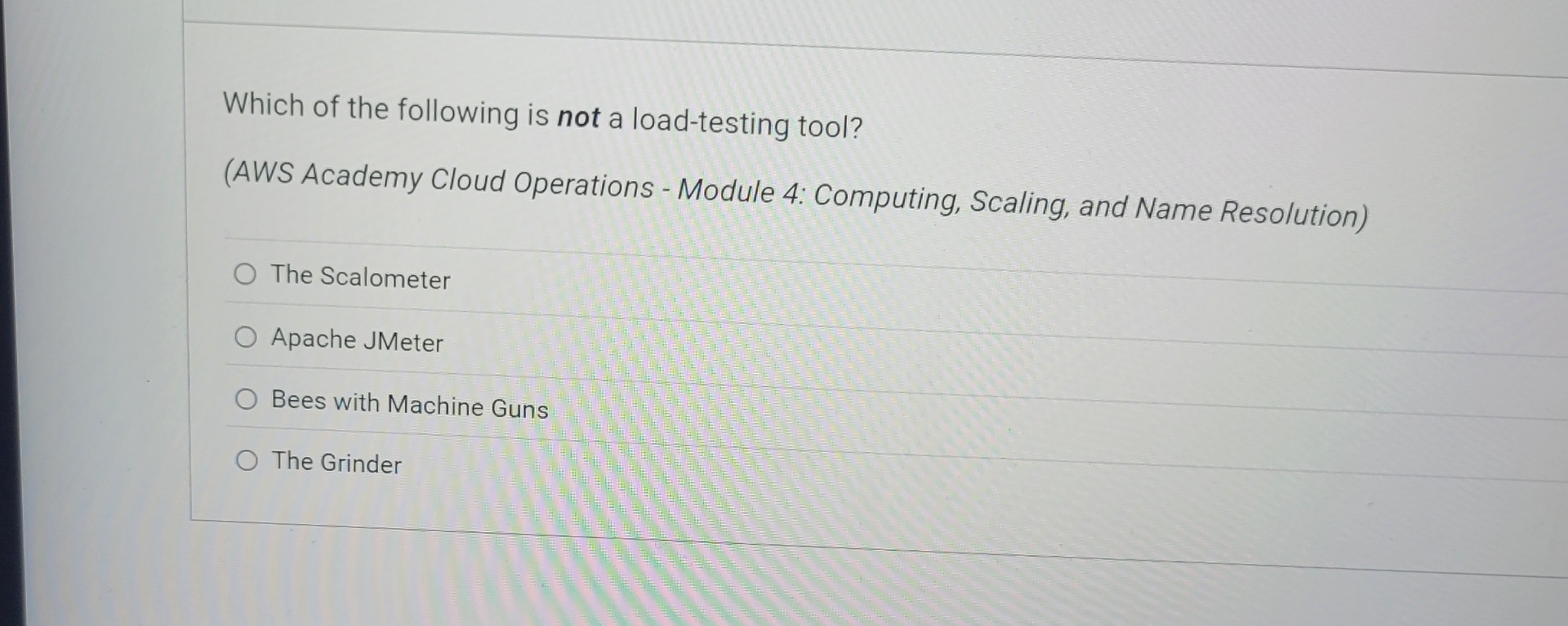 Which of the following is not a load - testing