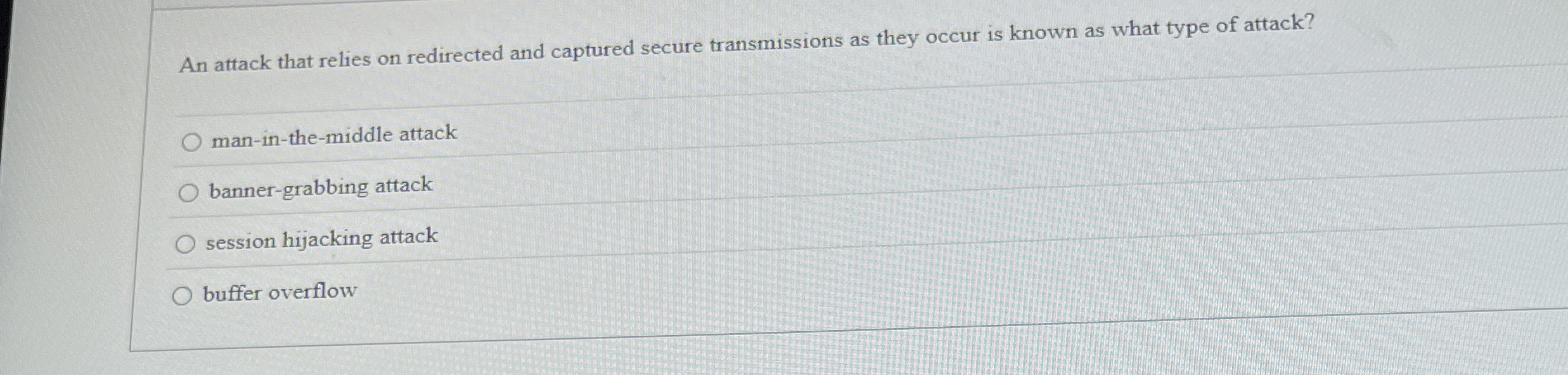 An attack that relies on redirected and captured