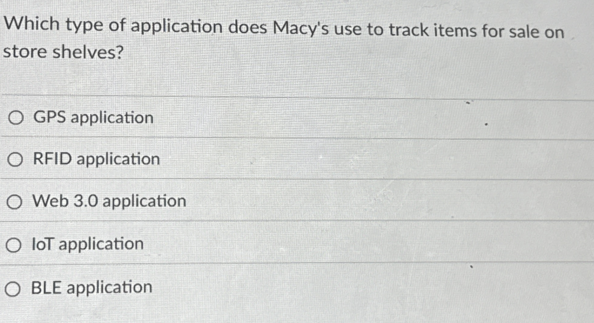 Which type of application does Macy's use to