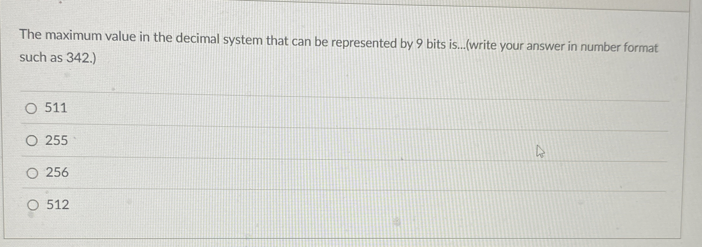 The maximum value in the decimal system that can