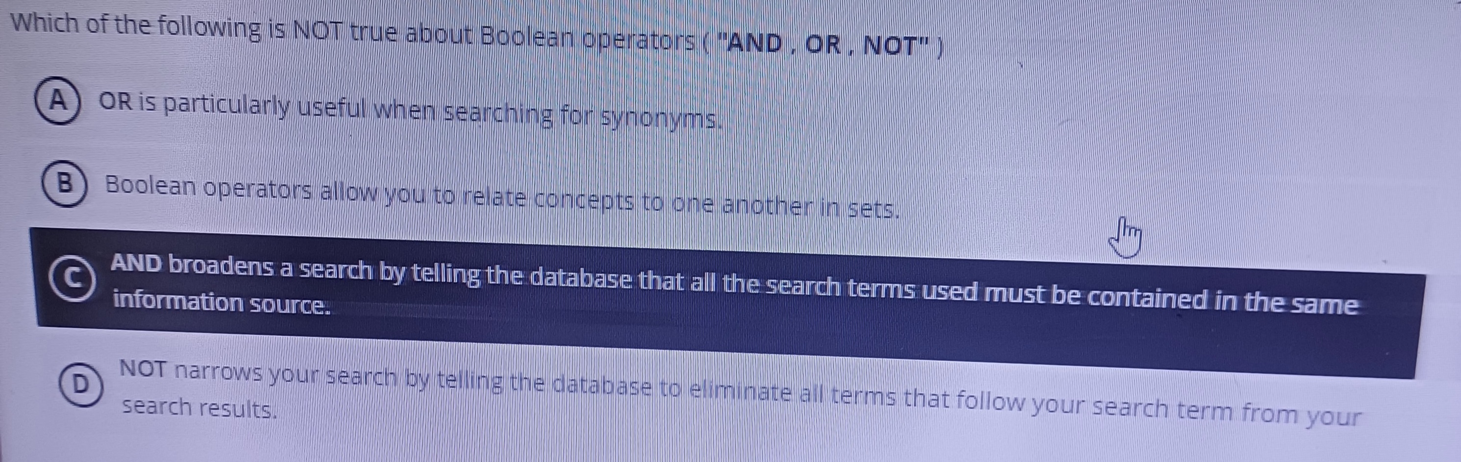 Which of the following is NOT true about Boolean