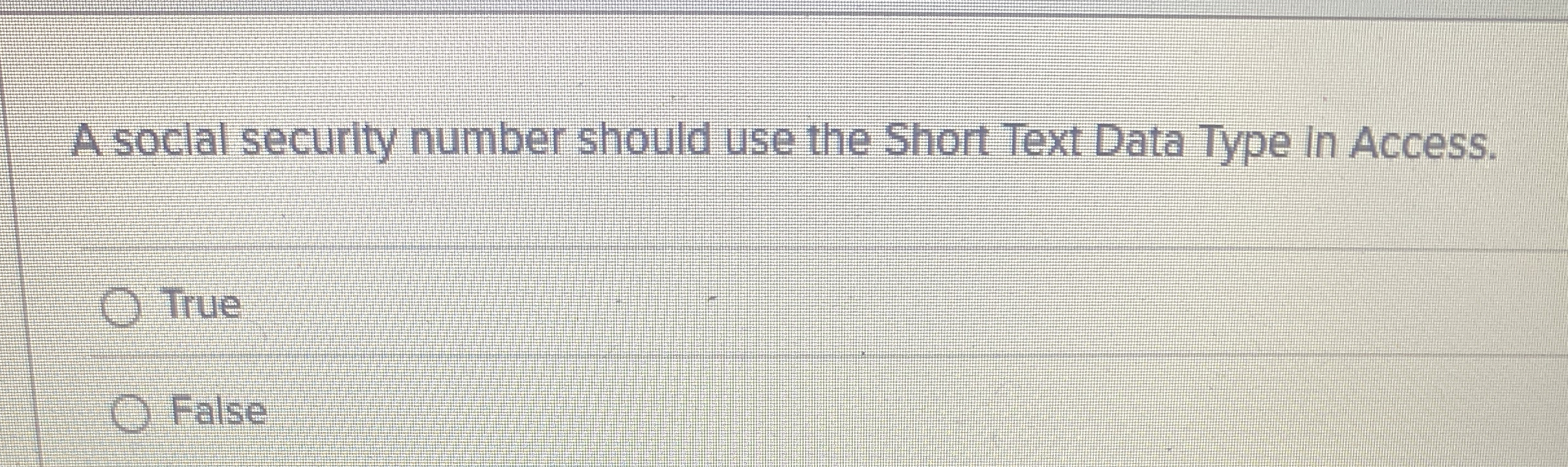 A soclal security number should use the Short
